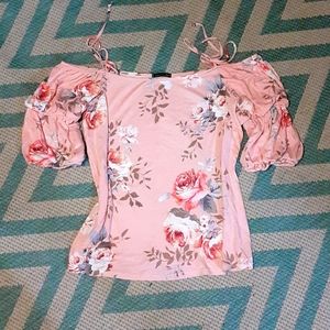 Cold shoulder boho peasant top